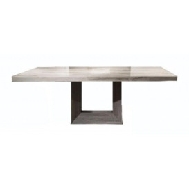 Stone International Blade Light Dining Table - Marble and Polished Stainless Steel - thumbnail 1