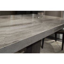 Stone International Blade Light Dining Table - Marble and Polished Stainless Steel - thumbnail 3