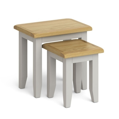 Cross Country Grey and Oak Nest of 2 Tables - image 1