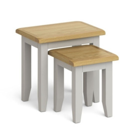 Cross Country Grey and Oak Nest of 2 Tables - thumbnail 1