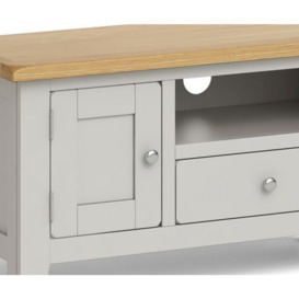 Cross Country Grey and Oak Small TV Unit, 90cm with Storage for Television Upto 32in Plasma - thumbnail 2