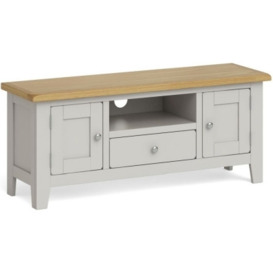 Cross Country Grey and Oak Large TV Unit, 120cm with Storage for Television Upto 43in Plasma - thumbnail 1