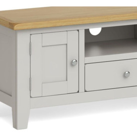 Cross Country Grey and Oak Large TV Unit, 120cm with Storage for Television Upto 43in Plasma - thumbnail 2