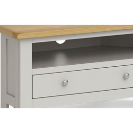 Cross Country Grey and Oak Corner TV Unit, 90cm with Storage for Television Upto 32in Plasma - thumbnail 2