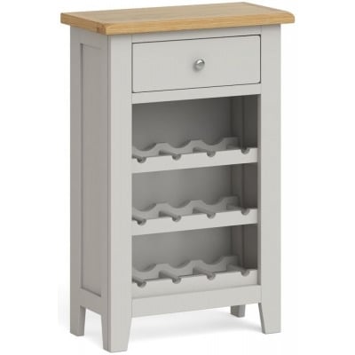Cross Country Grey and Oak 1 Drawer Wine Cabinet - image 1