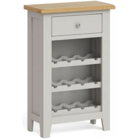 Cross Country Grey and Oak 1 Drawer Wine Cabinet - thumbnail 1