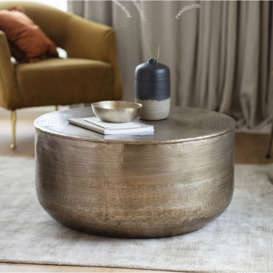 Georgia Hammered Brass Coffee Table - thumbnail 2