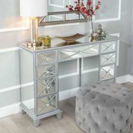 Mayfair Mirrored Kneehole Dressing Table - 9 Drawers