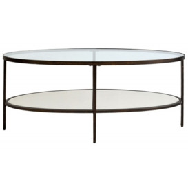 Hudson Glass Top Coffee Table with Brass Trim - thumbnail 1