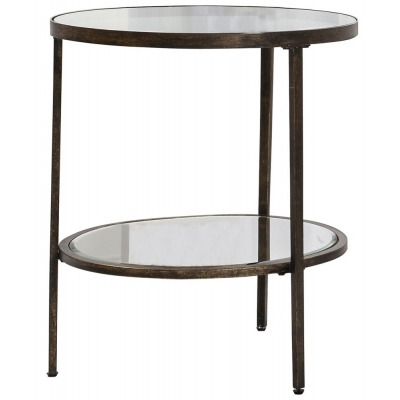 Carson Glass and Metal Side Table - image 1