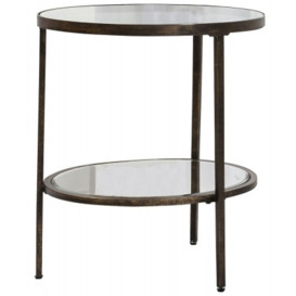 Carson Glass and Metal Side Table - thumbnail 1