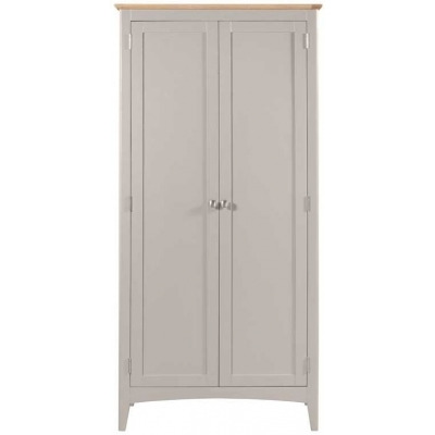 Lowell Grey and Oak Double Wardrobe, All Hanging with 2 Doors