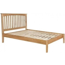 Lowell Natural Oak Bed Frame, Low Foot End with Slatted Headboard - thumbnail 1