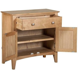 Eva Natural Oak Compact Sideboard, 75cm W with 2 Doors and 1 Drawer - thumbnail 2