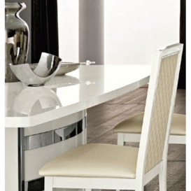 Camel Roma Day White Italian Butterfly Extending Dining Table and 6 Rombi Upholstered Chairs - thumbnail 2