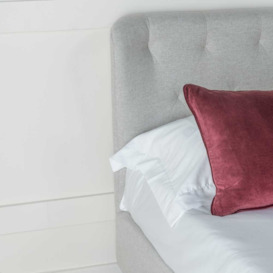 Masie Light Grey Velvet Fabric Upholstered 5ft King Size Bed - thumbnail 2