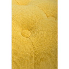 Shankar Verona Sunny Yellow Linen Fabric Round Pouffe - thumbnail 2