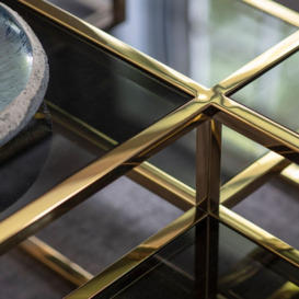 Santorini Gold and Glass Multi Level Coffee Table - thumbnail 2