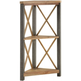 Urban Elegance Reclaimed Wood Small Corner Bookcase