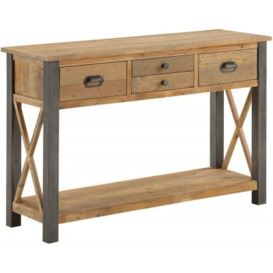 Urban Elegance Reclaimed Wood 4 Drawer Console Table - thumbnail 1