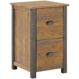 Urban Elegance Reclaimed Wood Two Drawer Filing Cabinet