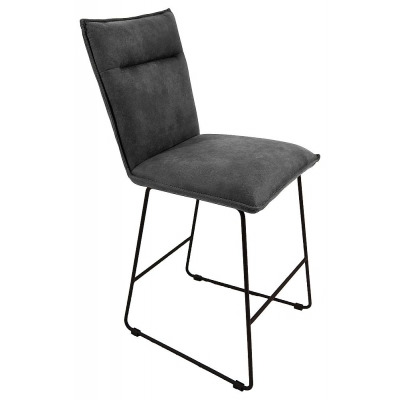 Larson Grey Suede Fabric Bar Stool (Sold in Pairs) - image 1