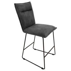 Larson Grey Suede Fabric Bar Stool (Sold in Pairs)