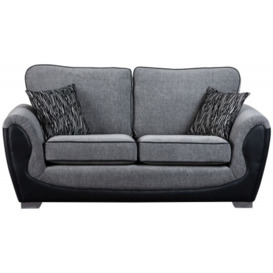 Sweet Dreams Knole 2.5 Seater Black and Silver Fabric Sofa