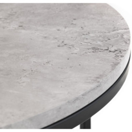 Staten Concrete Effect Round Nest of 2 Coffee Tables - thumbnail 2