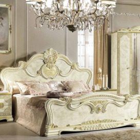 Camel Leonardo Night Italian Ivory High Gloss and Gold Bed