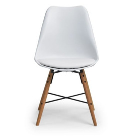 Kari Dining Chair (Sold in Pairs) - Comes in White Leather, Black Leather & Grey Leather - thumbnail 1
