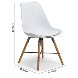 Kari Dining Chair (Sold in Pairs) - Comes in White Leather, Black Leather & Grey Leather - thumbnail 3