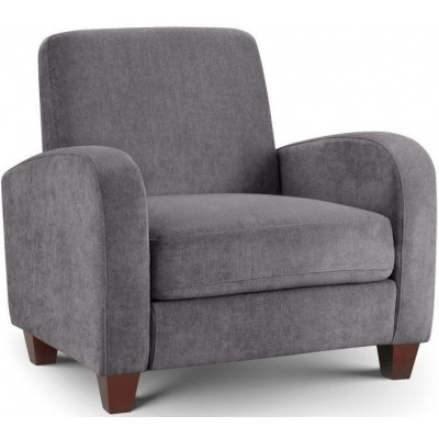 Vivo Dusk Grey Chenille Fabric 1 Seater Sofa - image 1