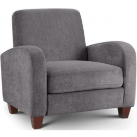 Vivo Dusk Grey Chenille Fabric 1 Seater Sofa - thumbnail 1