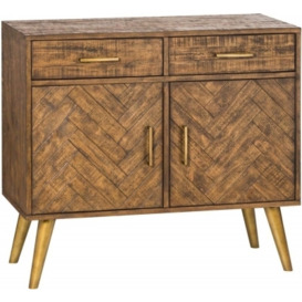 Hill Interiors Havana Sideboard - Rustic Pine with Antique Gold Metal Legs and Handles - thumbnail 1
