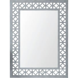 Russell Grey Rectangular Wall Mirror - 90cm x 120cm - thumbnail 1