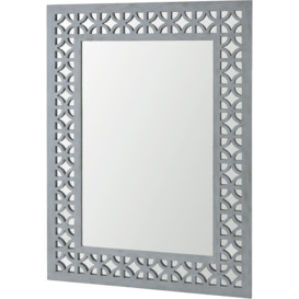 Russell Grey Rectangular Wall Mirror - 90cm x 120cm - thumbnail 2