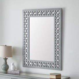 Russell Grey Rectangular Wall Mirror - 90cm x 120cm - thumbnail 3