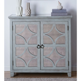 Russell Grey Mirrored 2 Door Small Sideboard - thumbnail 3