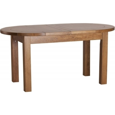 Originals Rustic Oak Oval 6 Seater Extending Dining Table - image 1