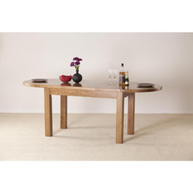 Originals Rustic Oak Oval 6 Seater Extending Dining Table - thumbnail 3