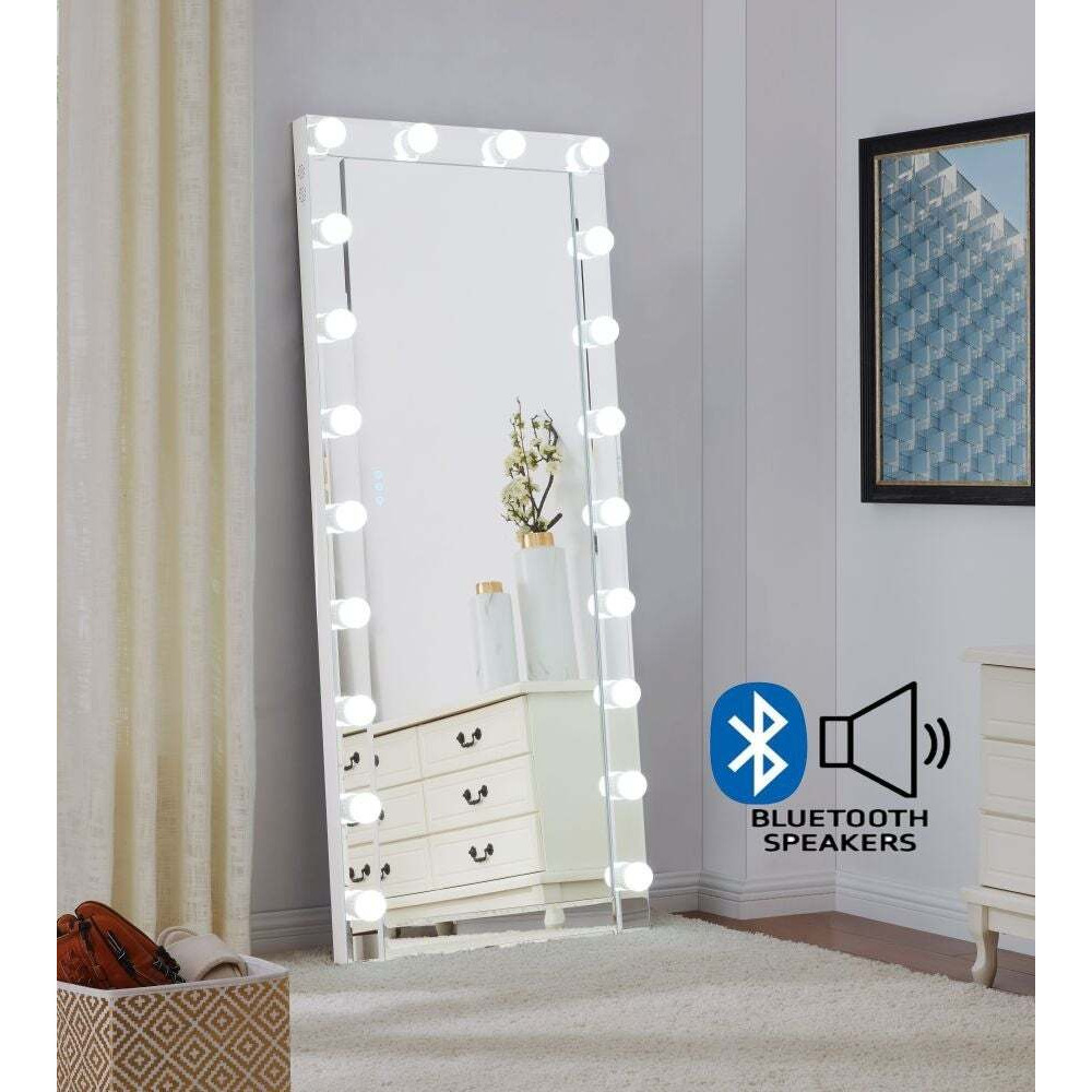 Hollywood Rectangular Floor Lighting Mirror with Bluetooth - 70cm x 170cm