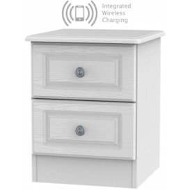 Pembroke 2 Drawer Bedside Cabinet with Integrated Wireless Charging - Comes in White, Cream and High Gloss White Options