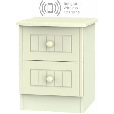 Warwick 2 Drawer Bedside Cabinet with Integrated Wireless Charging