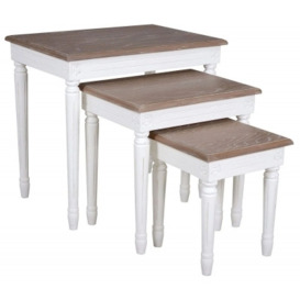 Delphine French Off-White Painted Nest of Tables