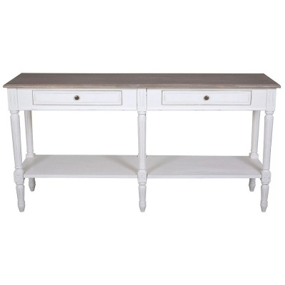 Delphine French Off-White Painted 2 Drawer Console Table