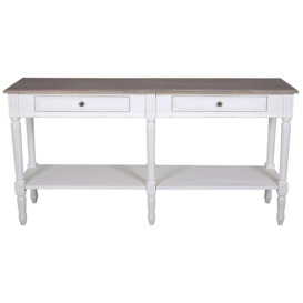 Helena French Off-White Painted 2 Drawer Console Table