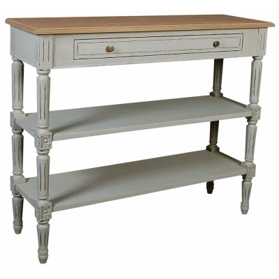 Charlotte French Distressed Stone Grey Console Table