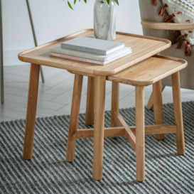 Kingham Nest of 2 Tables - Comes in Oak and Grey Options - thumbnail 3