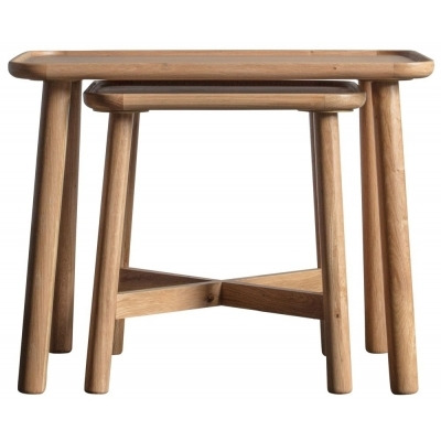 Kingham Nest of 2 Tables - Comes in Oak and Grey Options - image 1